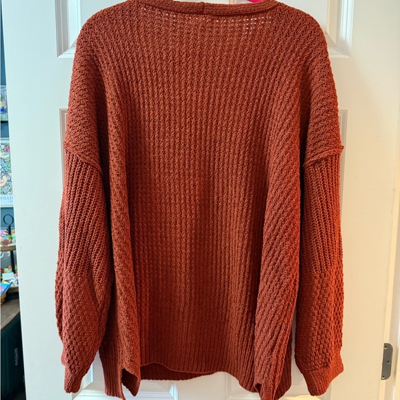 Maurices V-Neck Sweater in Warm Rust - Picture 2 of 5
